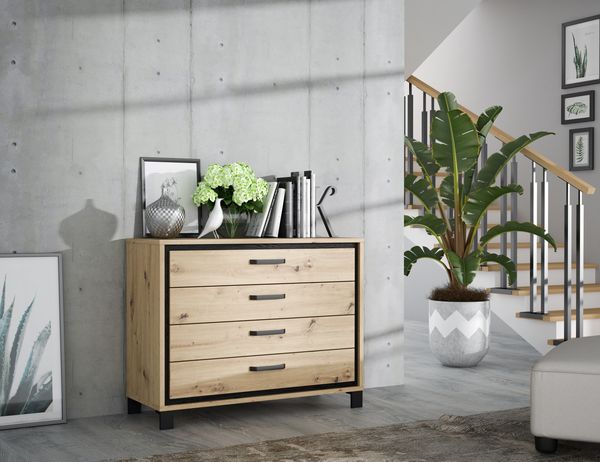 Schubladenkommode TRONDHEIM Artisan Eiche / Schwarzeiche Optik, Forte