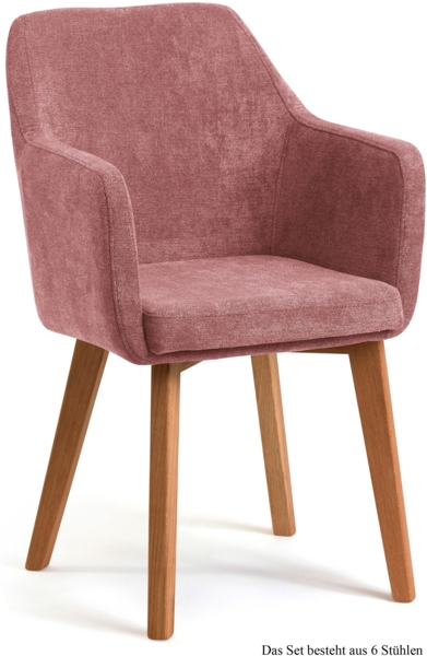 Armlehnstuhl (6er-Set) Darleen 57x87x60 Eiche geölt/Rosewood