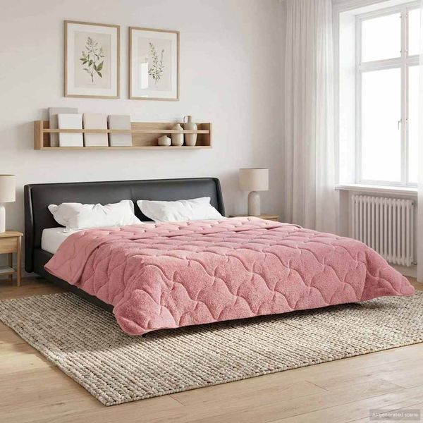 vidaXL Winterbettdecke Rosa 200 x 200 cm Mikrofaser und Teddy-Fleece 42026340