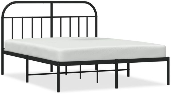 Doppelbett, Bettgestell Modernen mit Kopfteil Metall Schwarz 140x200 cm d495e