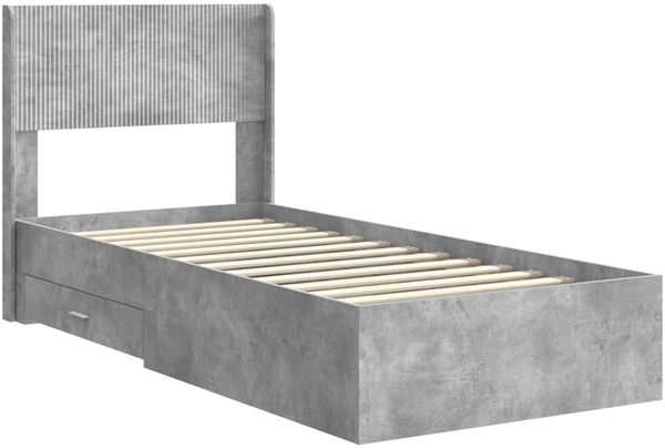 vidaXL Bettgestell mit Stauraum und Kopfteil Betongrau 100 x 200 cm 3414502 Bild 4
