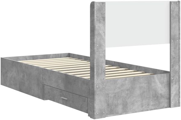 vidaXL Bettgestell mit Stauraum und Kopfteil Betongrau 100 x 200 cm 3414502 Bild 8