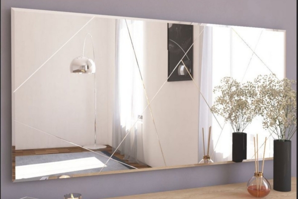 ibonto Wandspiegel Designspiegel 120x60 cm – Modern, rahmenlos & rechteckig mit Schliff" (1-St)