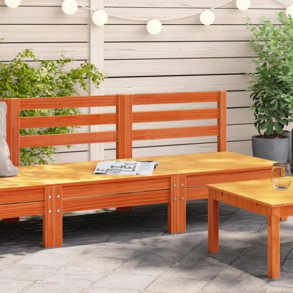 vidaXL Gartensofas ohne Armlehnen 2 Stk. Wachsbraun Massivholz Kiefer 838002