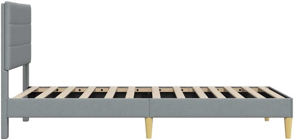 vidaXL Bettrahmen mit Kopfteil Hellgrau 90 x 200 cm Stoff 42027558 Bild 5