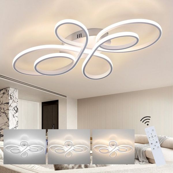 ZMH LED Deckenleuchte Wohnzimmerlampe Dimmbar Groß 100cm Wohnzimmer 90W Modern, LED fest integriert, 3000-6000k
