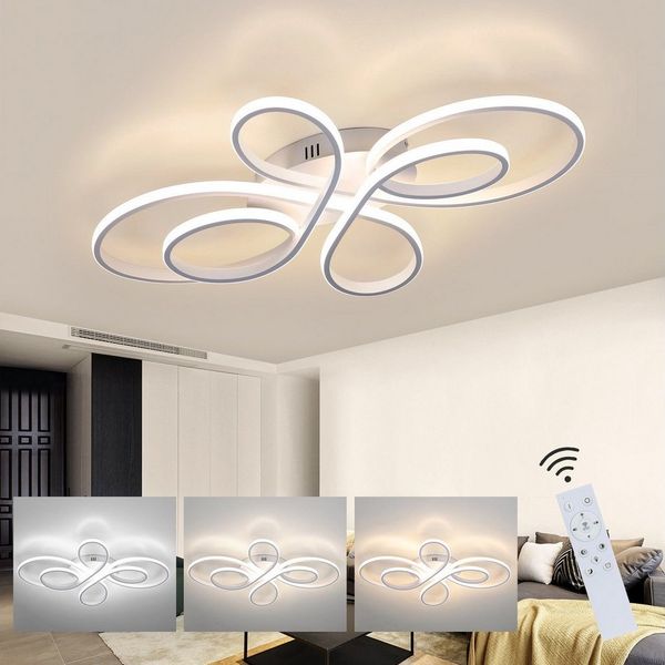 ZMH LED Deckenleuchte Wohnzimmerlampe Dimmbar Groß 100cm Wohnzimmer 90W Modern, LED fest integriert, 3000-6000k