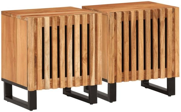 vidaXL Nachttische 2 Stk. 40x34x46 cm Massivholz Akazie 377419