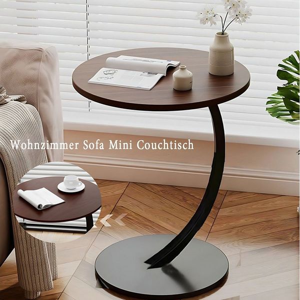 Holz Lichter Beistelltisch Beistelltisch C-Form Kaffeetisch, Laptoptisch, Sofatisch, Couchtisch, C-Modell