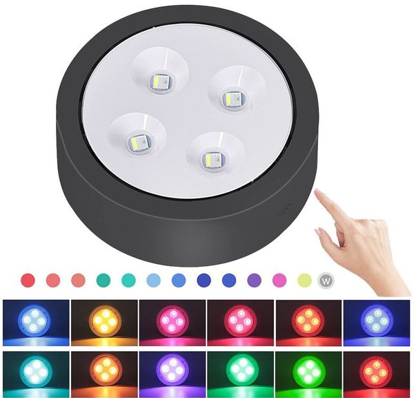 Jibenhome LED Unterbauleuchte RGB LED Schranklicht Akku mit Fernbedienung, 13 Farbwechsel Nachtlicht, Schrankleuchten Kabinett Beleuchtung für Schlafzimmer, Kleiderschrank