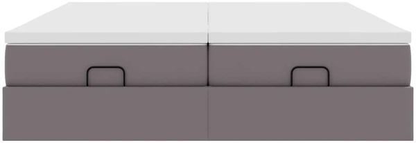 vidaXL Ottoman-Bett mit Matratzen Grau 200x200 cm Kunstleder 3311232 Bild 7