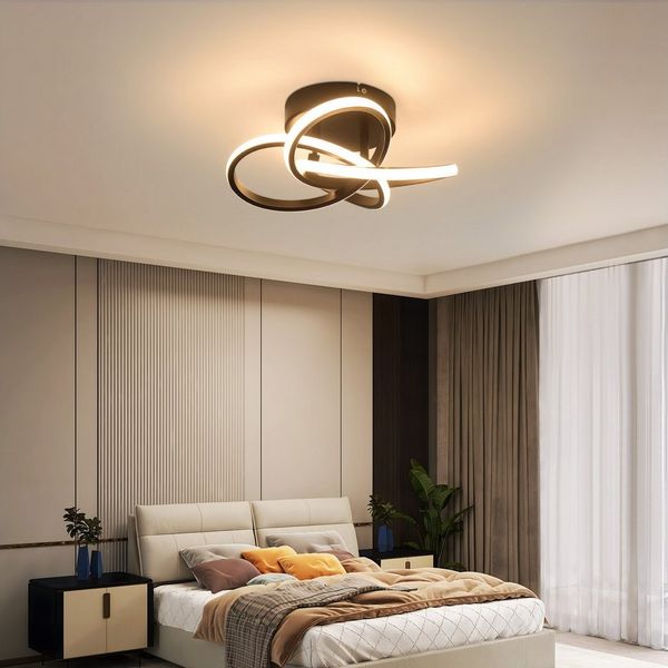 ZMH LED Deckenleuchte Deckenlampe Schlafzimmerlampe Modern Blume, 28W, LED fest integriert, Warmweiß-Neutralweiß-Kaltweiß