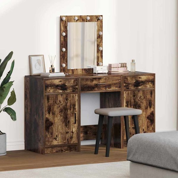 vidaXL Schminktisch mit Speicher Braun 50 x 41 x 135 cm Holzwerkstoff 3334258