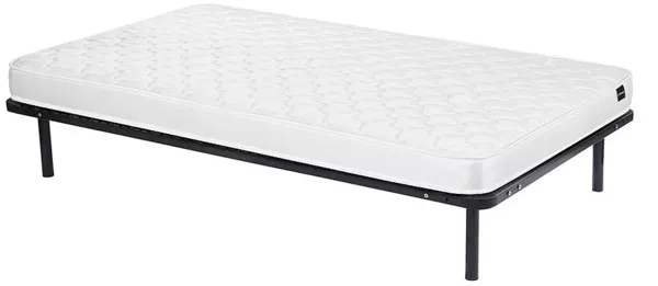 Vente-unique - DANAE Mattress and bed base set MetallStoff Schwarz - B 3,8 cm88 cm90 cm x H 25 cm5 cm15 cm x L 198 cm200 cm3,8 cm