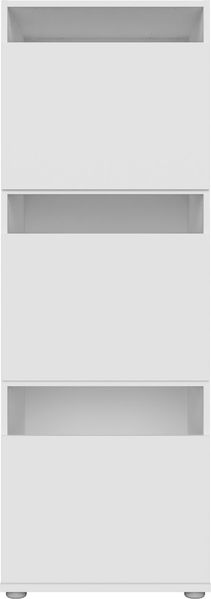 Forte WASHCAB 50, moderner Badezimmerschrank zur Aufbewahrung von Putz- und Waschutensilien, 3-türig, Badezimmer, Holzwerkstoff, Weiß, 50 cm breit x 143,3 cm hoch x 67,5 cm tief