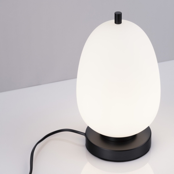 Nova Luce 9624089 LATO Tischleuchte 28cm Schwarz Opal E14