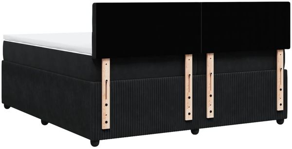 vidaXL Boxspringbett mit Matratze Schwarz 200x200 cm Samt 3290144 Bild 8