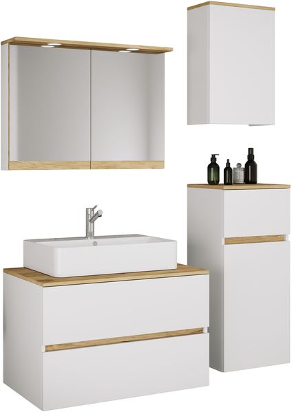 VCM Badmöbel Waschtisch Cosila 921996 Weiß H. 150 x B. 120 x T. 47 cm