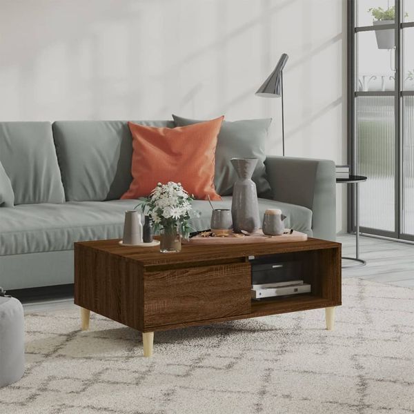 Couchtisch Braun Eichen-Optik 90 x 60 x 35 cm Spanplatte [813172]