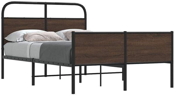 vidaXL Bettgestell ohne Matratze 140x190 cm Braun Eichen-Optik 4100500