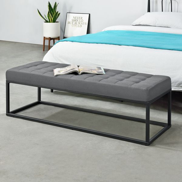 Polsterbank Salta Metall 120 x 40 x 38 cm Grau [pro. tec]