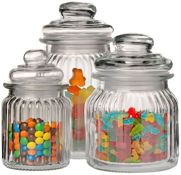 Annastore Vorratsglas Vorratsglas mit Glasdeckel Bonbonglas Bonboniere Vorratsbehälter, Aufbewahrungsgläser, Vorratsglas mit Deckel