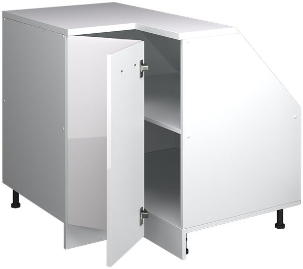 Dachschrägenschrank Eckschrank Rion Weiß Hochglanz 75.6 x 81.6 cm mit 1 Tür, Schrankkorpus 60 cm Tiefe Vicco Bild 4