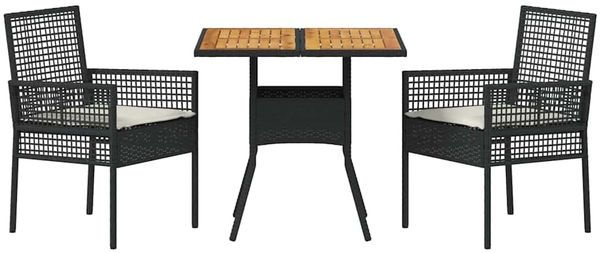vidaXL Garten Essgruppe 3 pcs Schwarz Poly-Rattan 3334935 Bild 7