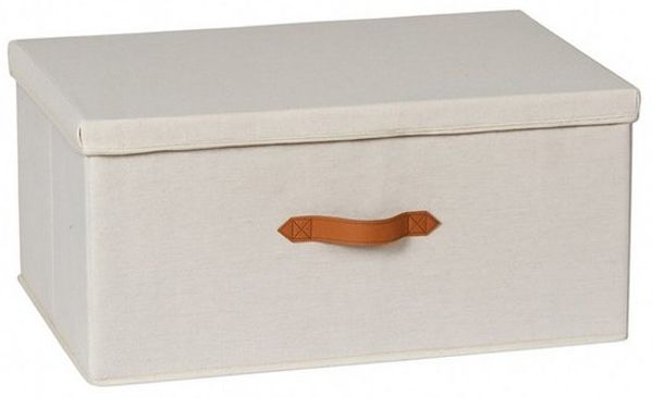 hausleben Organizer Leinen-Aufbewahrungsbox mit Griff (1 St), Faltschachtel mit Deckel - 54 x 40 x 25 cm
