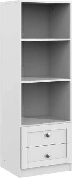 Babyzimmer Babymöbel: Standregal mit Schubladen B46/H135/T40 cm Landhaus Weiß