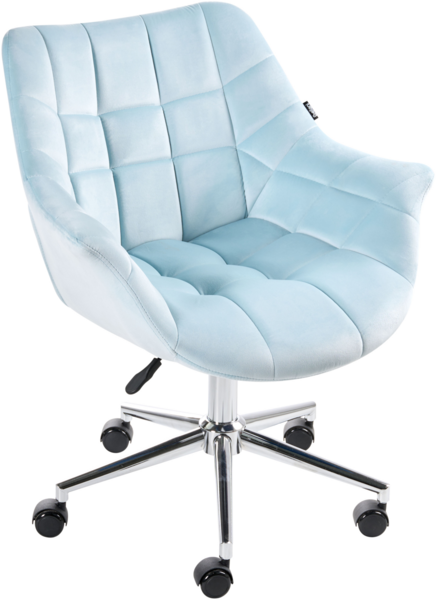 Schreibtischstuhl LABELLE Samtstoff Hellblau Bild 4