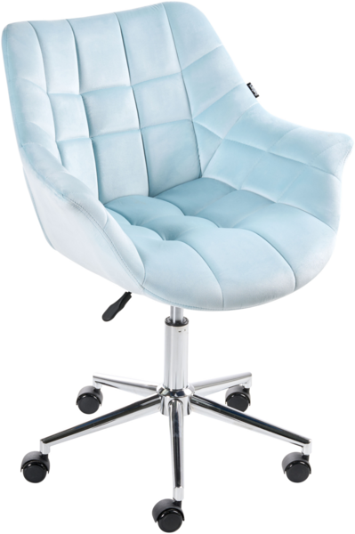 Schreibtischstuhl LABELLE Samtstoff Hellblau Bild 1