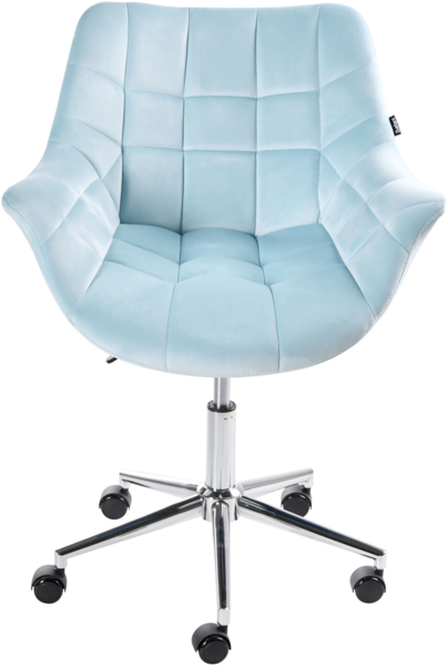 Schreibtischstuhl LABELLE Samtstoff Hellblau Bild 5