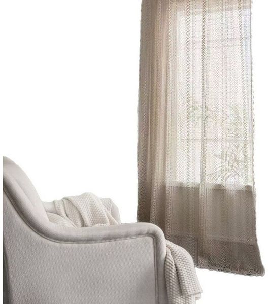 Agger Vorhang Beige Boho-Spitzengardinen – Gehäkelter Makramee-Vorhang (1 St), im Bohemian-Stil mit Quasten, Fenstervorhänge