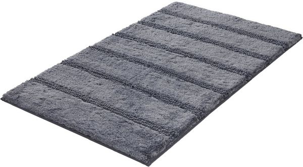 Kleine Wolke Badematte Monrovia, Höhe 23 mm, rutschhemmend beschichtet, fußbodenheizungsgeeignet, Kunstfaser, rechteckig, Badteppich, Uni Farben, gestreift, aus Mikrofaser, waschbar