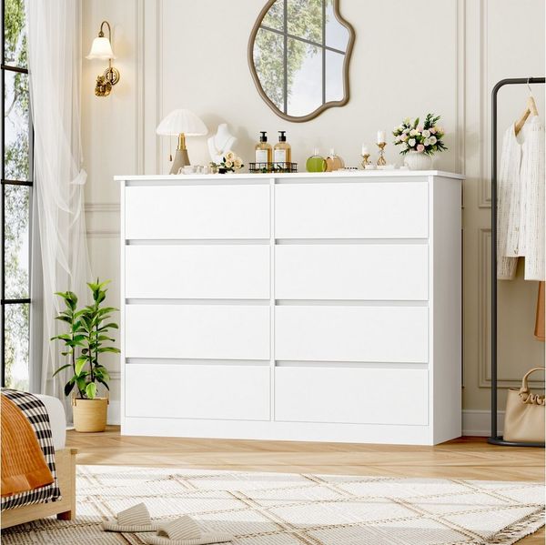 Homfa Kommode Sideboard Komodenschrank Schubladenkommode, mit 8 Schubladen, Breite 120cm Höhe 96cm