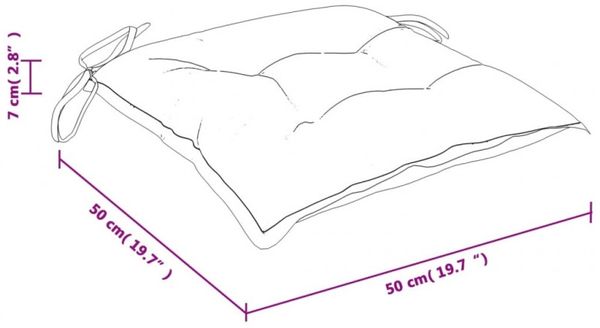 vidaXL Stuhlkissen 2 Stk. Schwarz Karomuster 50x50x7 cm Oxford-Gewebe 361546 Bild 10