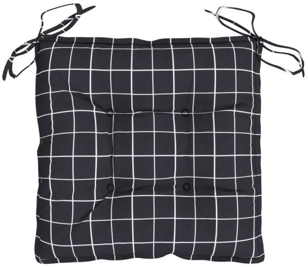 vidaXL Stuhlkissen 2 Stk. Schwarz Karomuster 50x50x7 cm Oxford-Gewebe 361546 Bild 4
