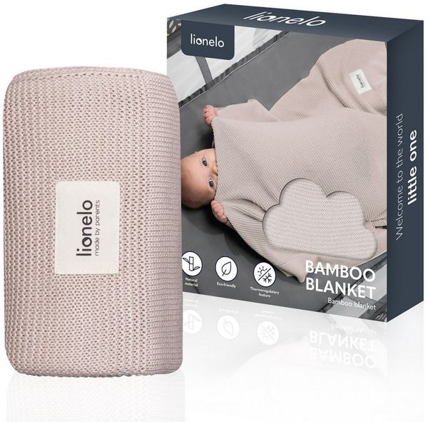 Lionelo Bamboo Blanket, Babydecke, Kuscheldecke Baby, leichte Bambusdecke, Wickelauflage, 100% Baumwolle, nNatürlich, Weich, Antibakteriell, Hypoallergisch, vom 1. Lebenstag an, 100x75 cm