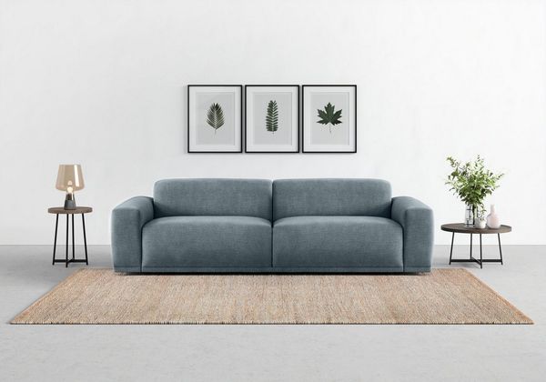 TRENDMANUFAKTUR Big-Sofa Braga, mit hochwertigem Kaltschaum, Megasofa, in Cord erhältlich, modernes Big-Sofa, Couch mit hohem Sitzkomfort, 254/72/107 cm (B/H/T)