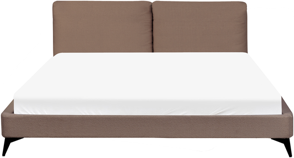 Bett mit Lattenrost Bouclé MELLE 180 x 200 cm Braun Bild 5