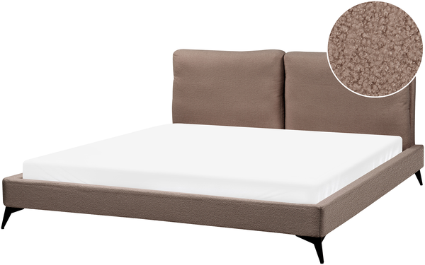Bett mit Lattenrost Bouclé MELLE 180 x 200 cm Braun