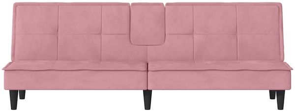vidaXL Schlafsofa mit Getränkehaltern Rosa Samt 351923 Bild 5