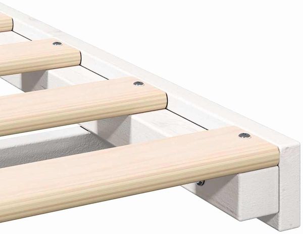 vidaXL Bettrahmen Weiß 100 x 200 cm Massives Kiefernholz 873086 Bild 9