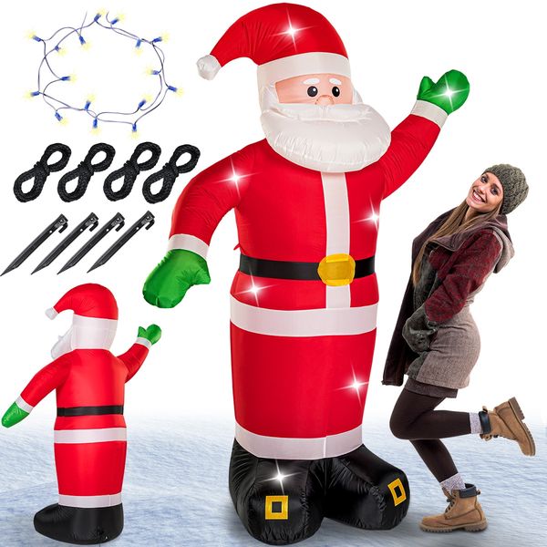 Monzana Weihnachtsmann mit Beleuchtung XXL aufblasbar