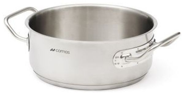 COMAS 12137 Niedriger Kochtopf ohne Deckel MAGNA EXPERT Edelstahl Ø 24 cm / Gastro