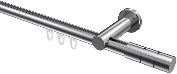 Innenlauf-Gardinenstangen-Set Platon Elanto 100 cm, 1-läufig, 20 mm Ø Chrom