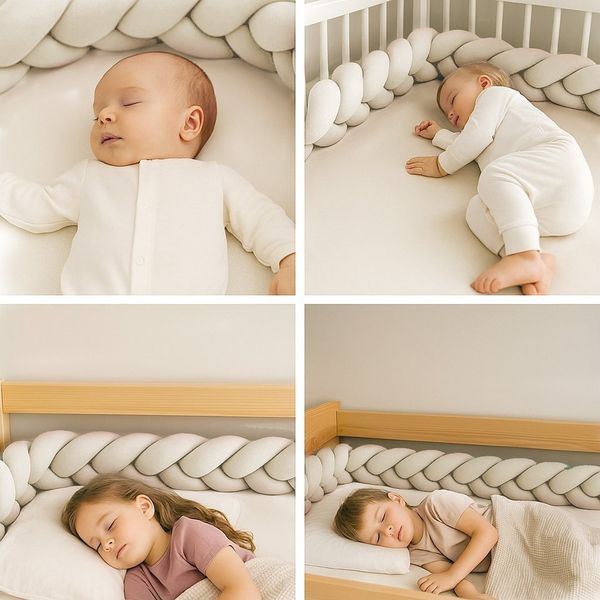 Nordic Coast Company Nestchenschlange XXL Bettschlange geflochten, Baby-Bettumrandung - Fallschutz, (Vielseitig für Babybetten, Kinder- u. Jugendbetten), höher, als andere Modelle und mitwachsend für jedes Alter