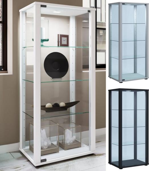 VCM Standvitrine Kavisa 917422 Weiß H. 115 x B. 50 x T. 38 cm