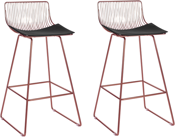 Set mit 2 Barstühlen FREDONIA Metall Roségold